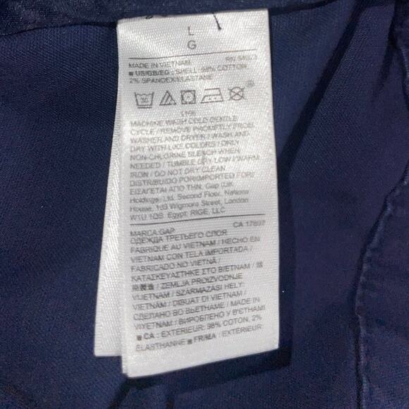 Gap Womens Snap Front Navy Chino Pocket Style Jacket Blazer Size Large Preppy - Picture 5 of 5